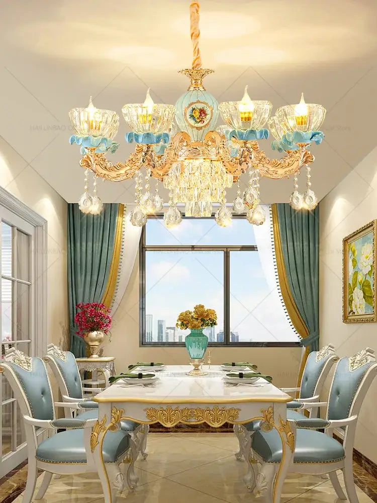 Gold Crystal Chandelier Light 18-Head Design