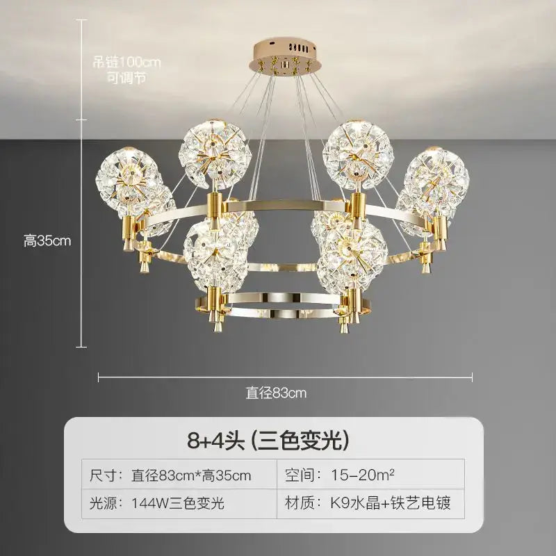 Gold Dandelion Chandelier