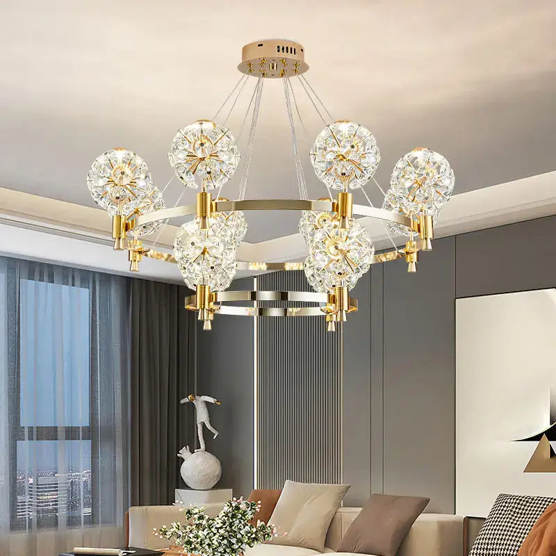 Gold Dandelion Chandelier