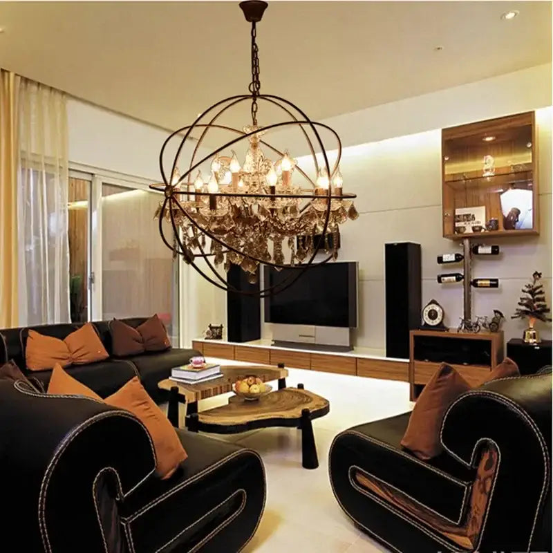 Dark Metal Spherical Chandelier