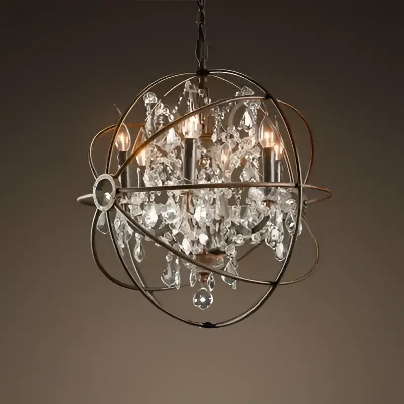 Dark Metal Spherical Chandelier