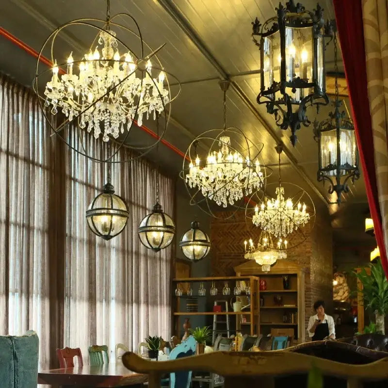 Dark Metal Spherical Chandelier