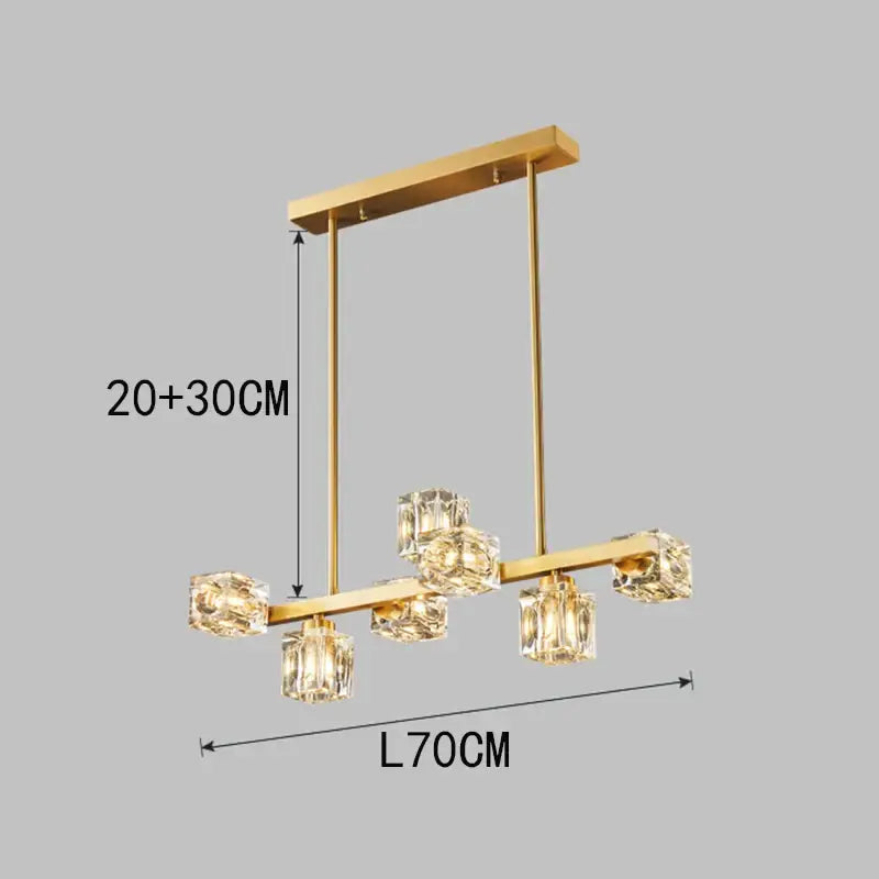Copper Crystal Dining Chandelier 15-Head