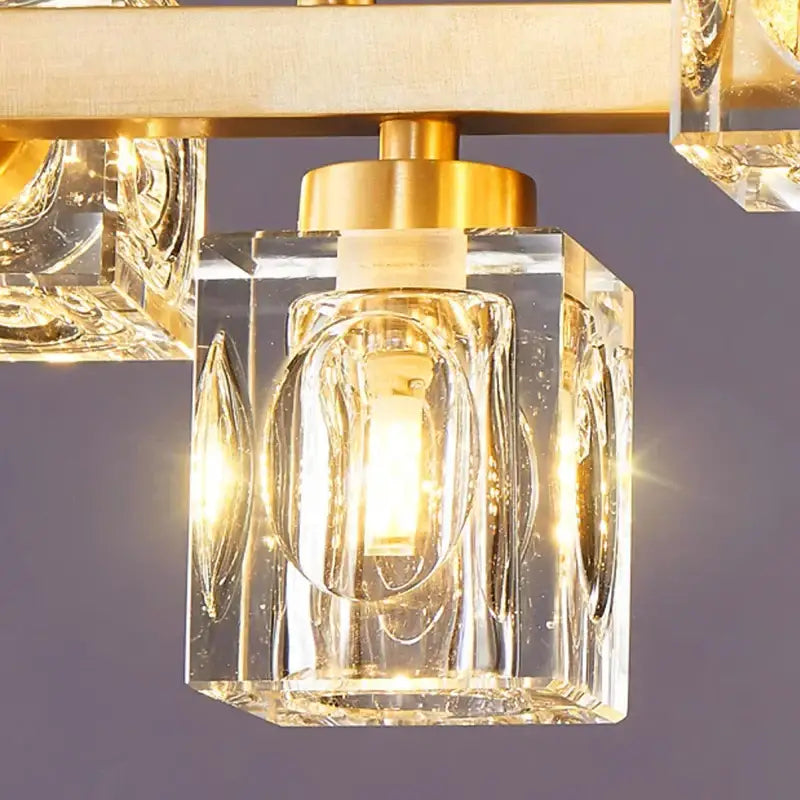 Copper Crystal Dining Chandelier 15-Head