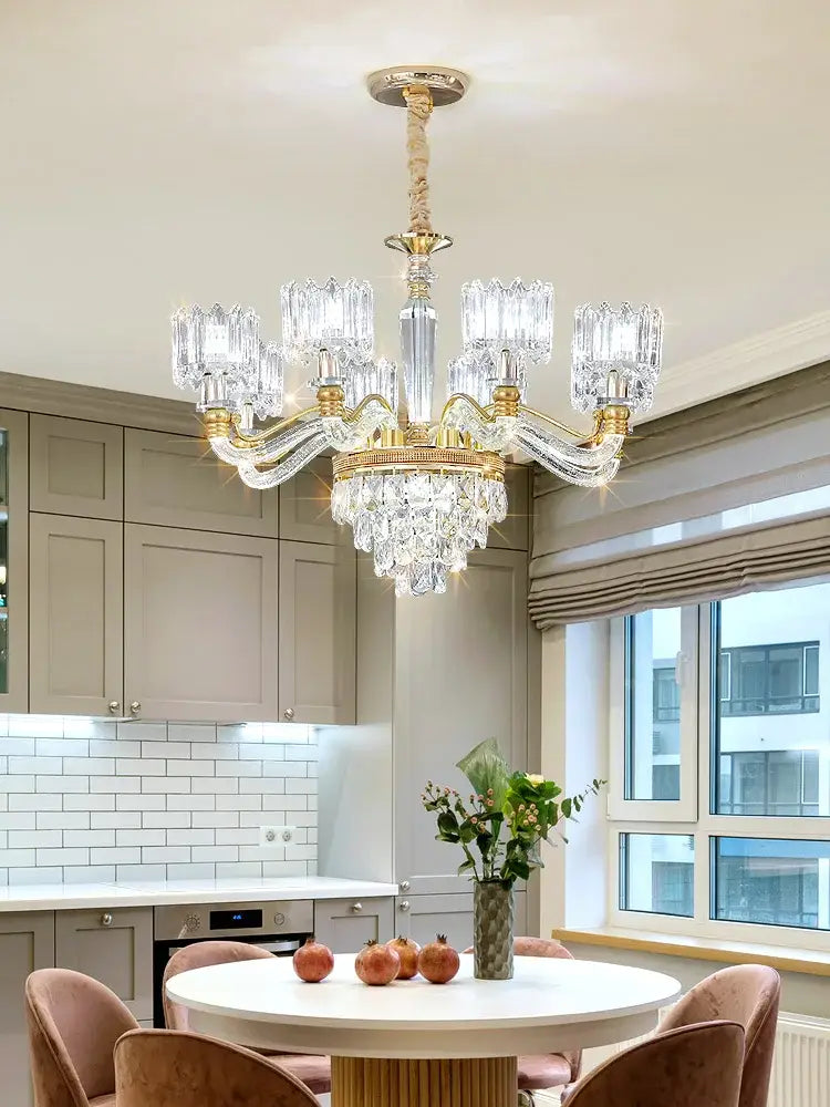 Gold Crystal Chandelier 15-Head Design