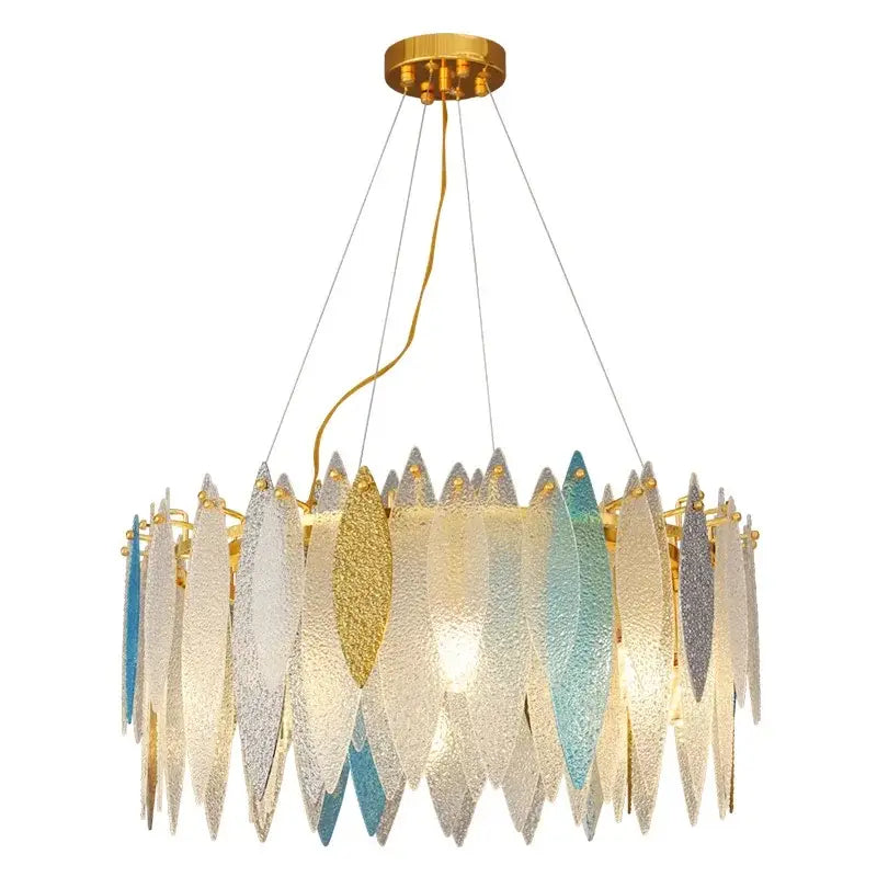 Blue Leaf Crystal Chandelier