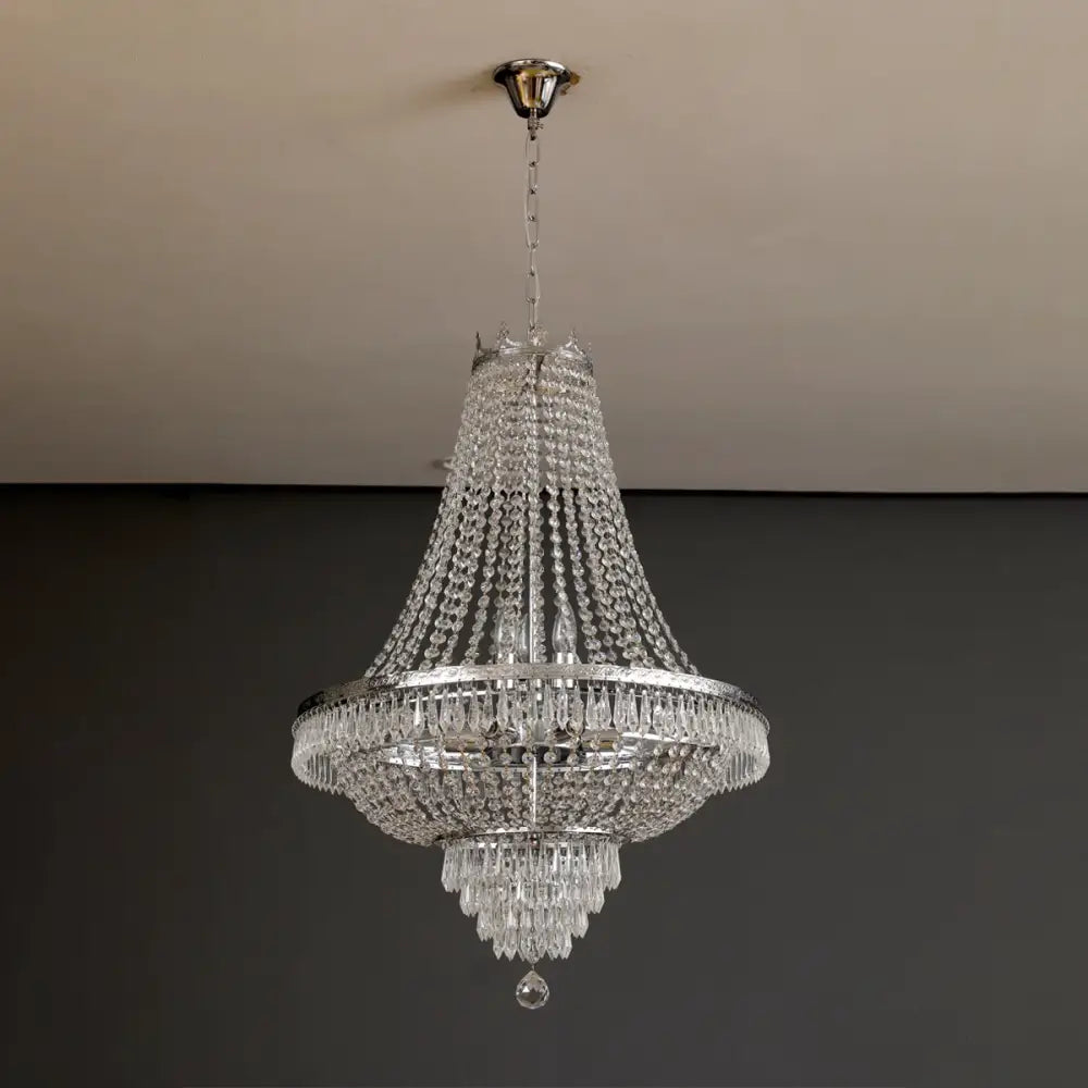 Silver Crystal Tier Chandelier