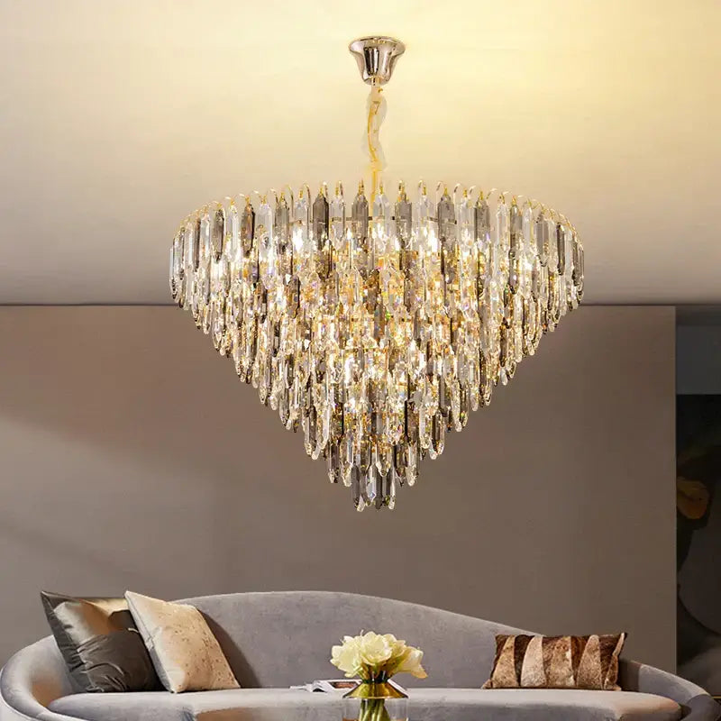 Gold Crystal Chandelier K9 Adjustable Line