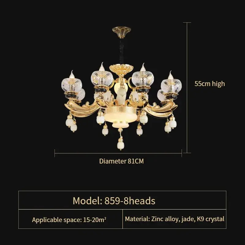 Gold Crystal Dining Chandelier 36-Head European