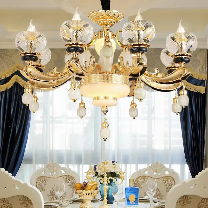 Gold Crystal Dining Chandelier 36-Head European