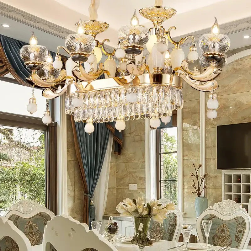 Gold Crystal Dining Chandelier 36-Head European