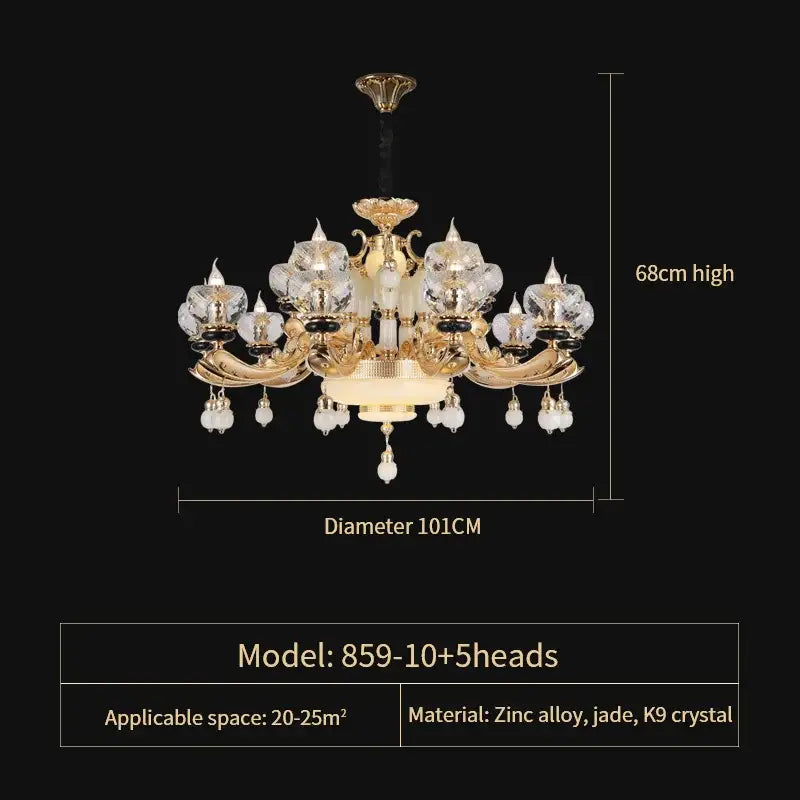 Gold Crystal Dining Chandelier 36-Head European