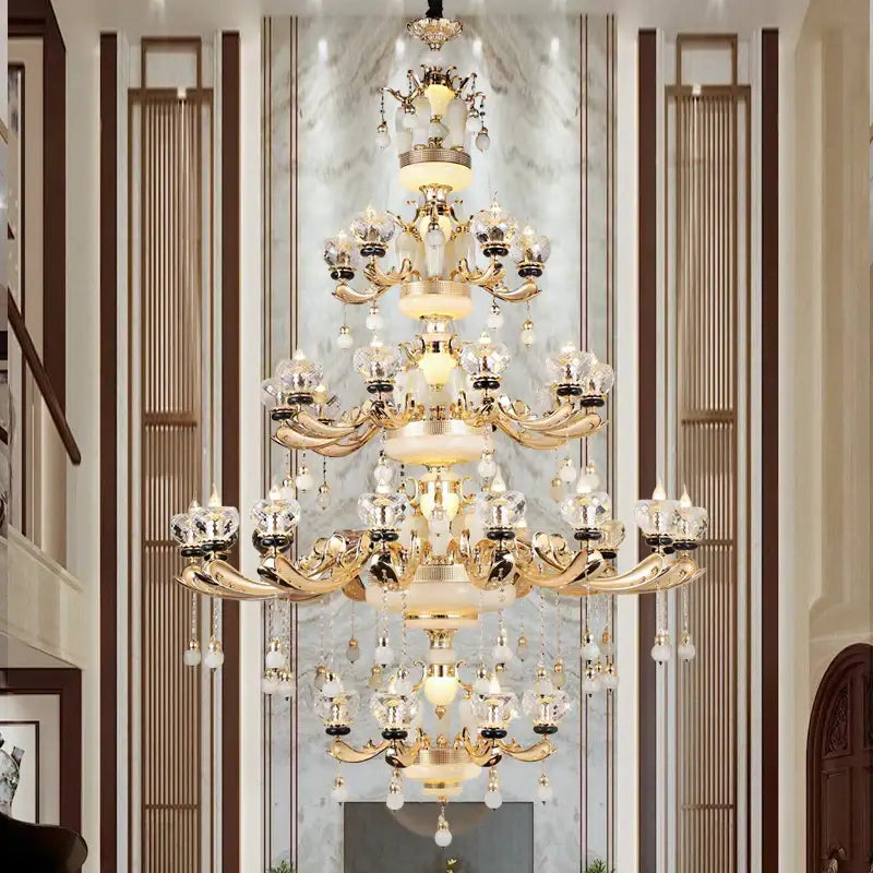 Gold Crystal Dining Chandelier 36-Head European