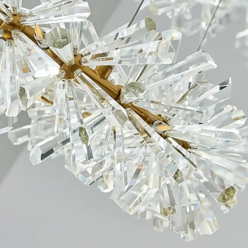 Gold Crystal Ring Multi-Light Chandelier