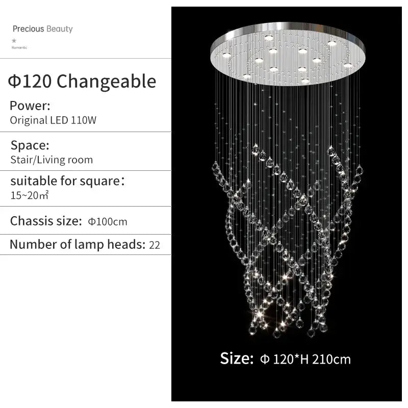 Chrome Spiral Pendant Light