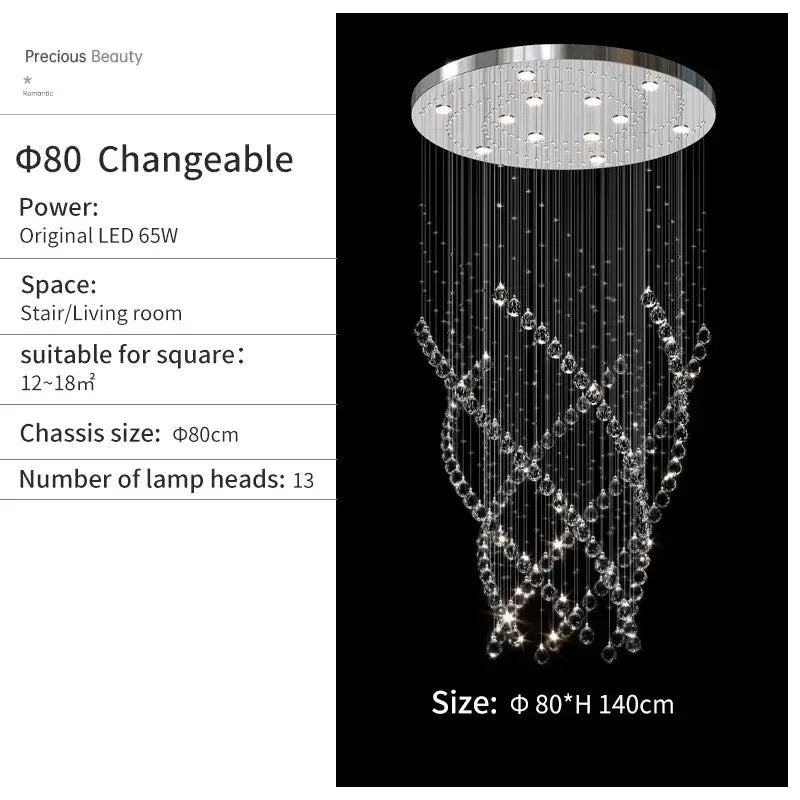 Chrome Spiral Pendant Light