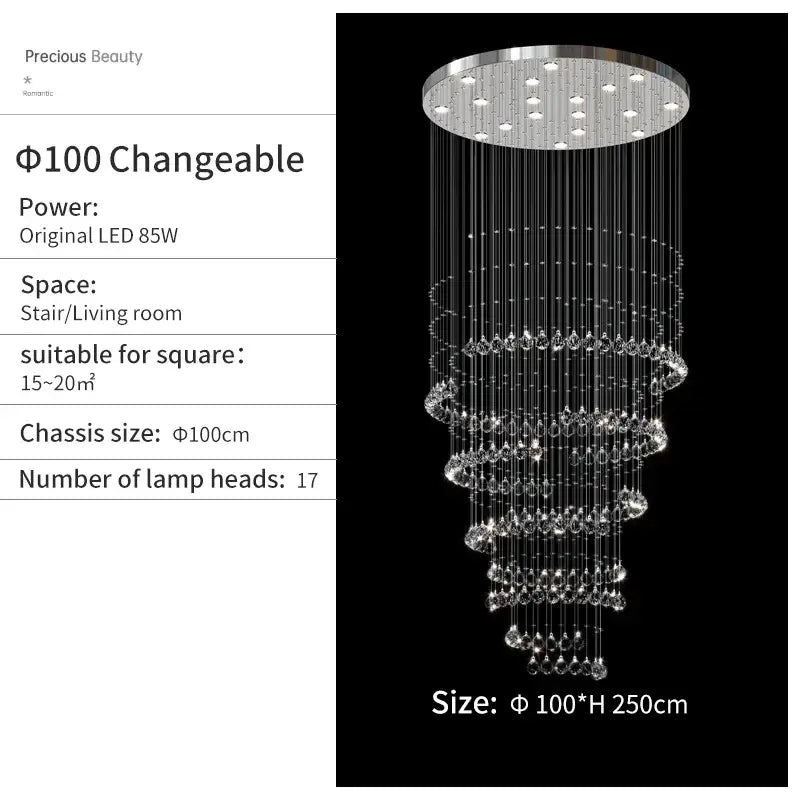 Chrome Spiral Pendant Light