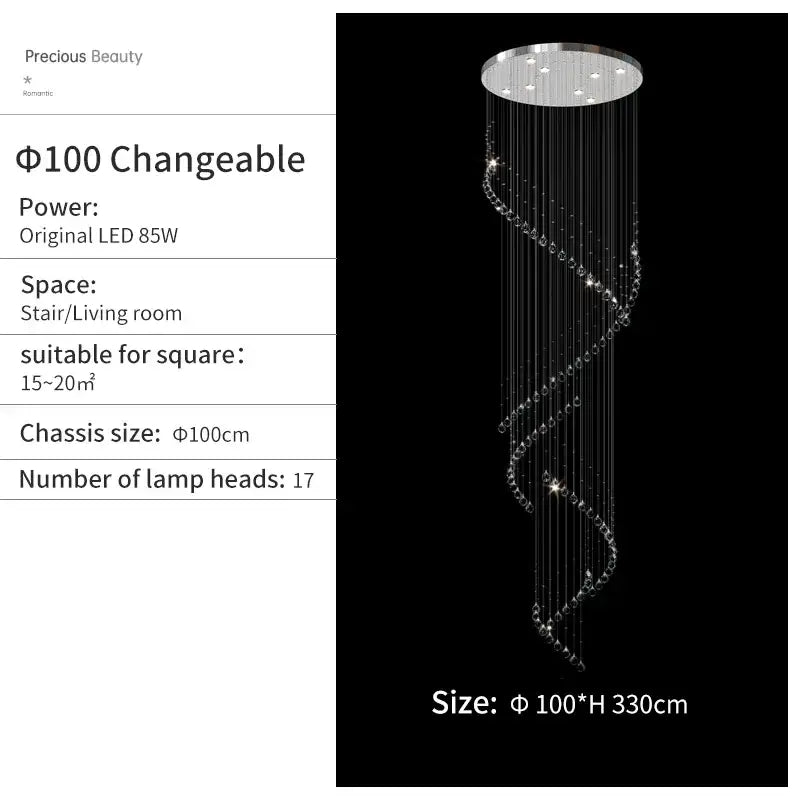 Chrome Spiral Pendant Light