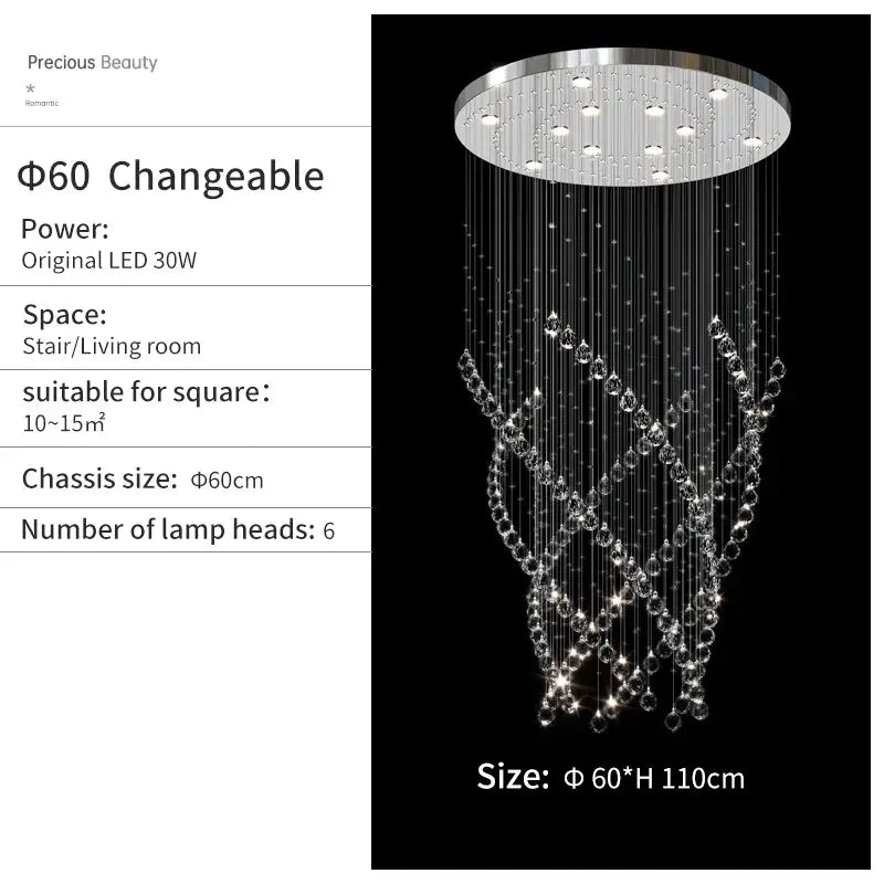 Chrome Spiral Pendant Light