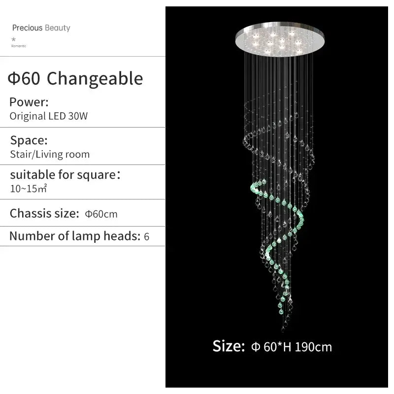 Chrome Spiral Pendant Light