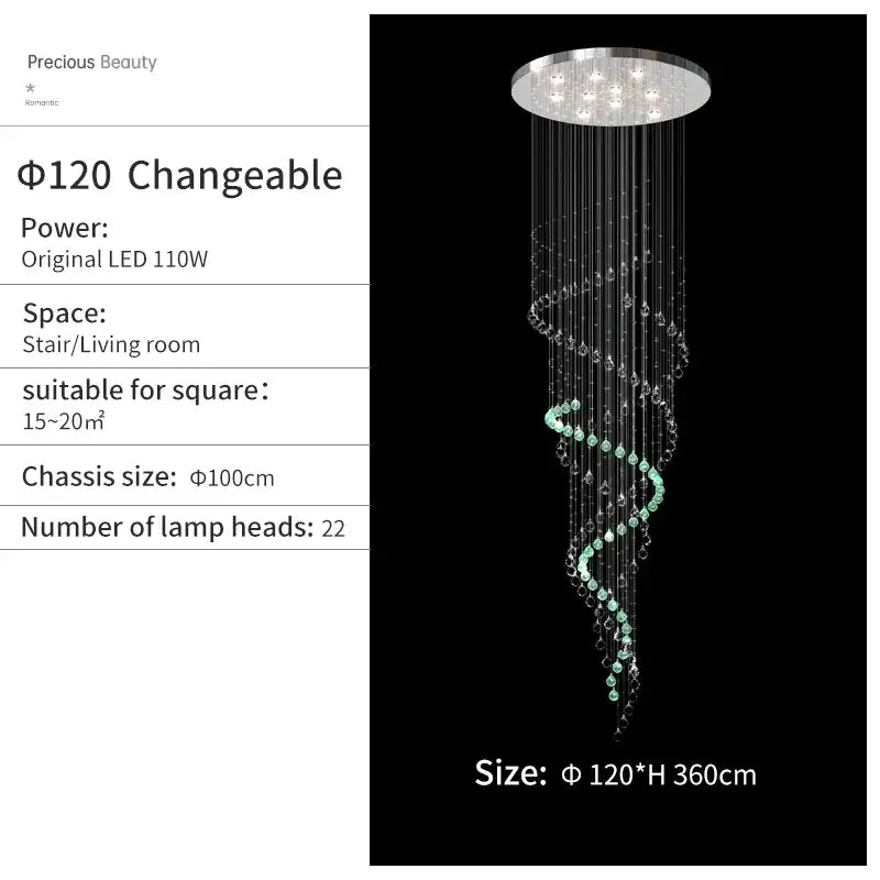 Chrome Spiral Pendant Light