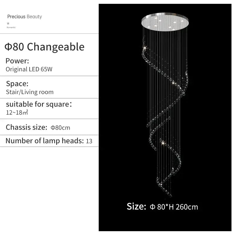 Chrome Spiral Pendant Light
