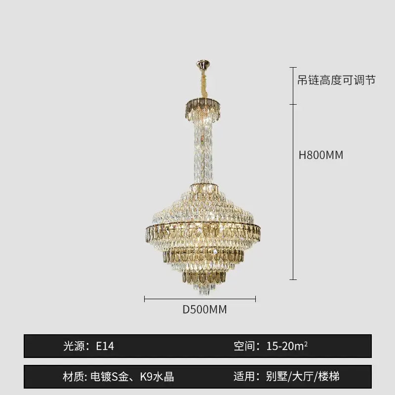 Blue Crystal Iridescent 150cm Chandelier