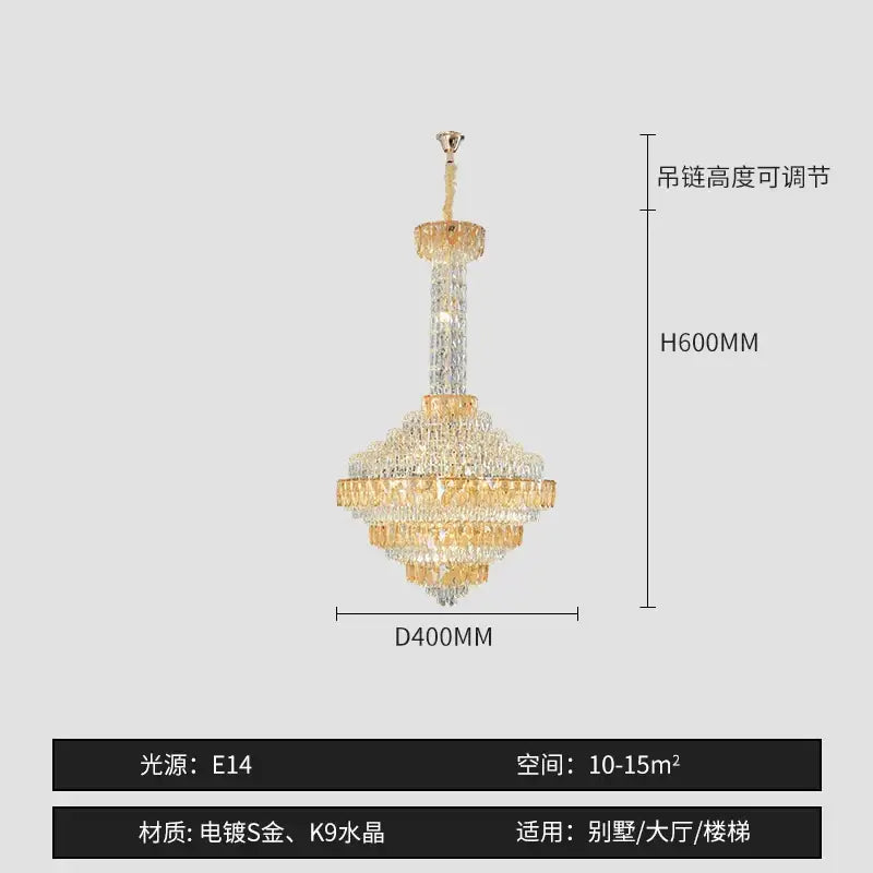 Blue Crystal Iridescent 150cm Chandelier