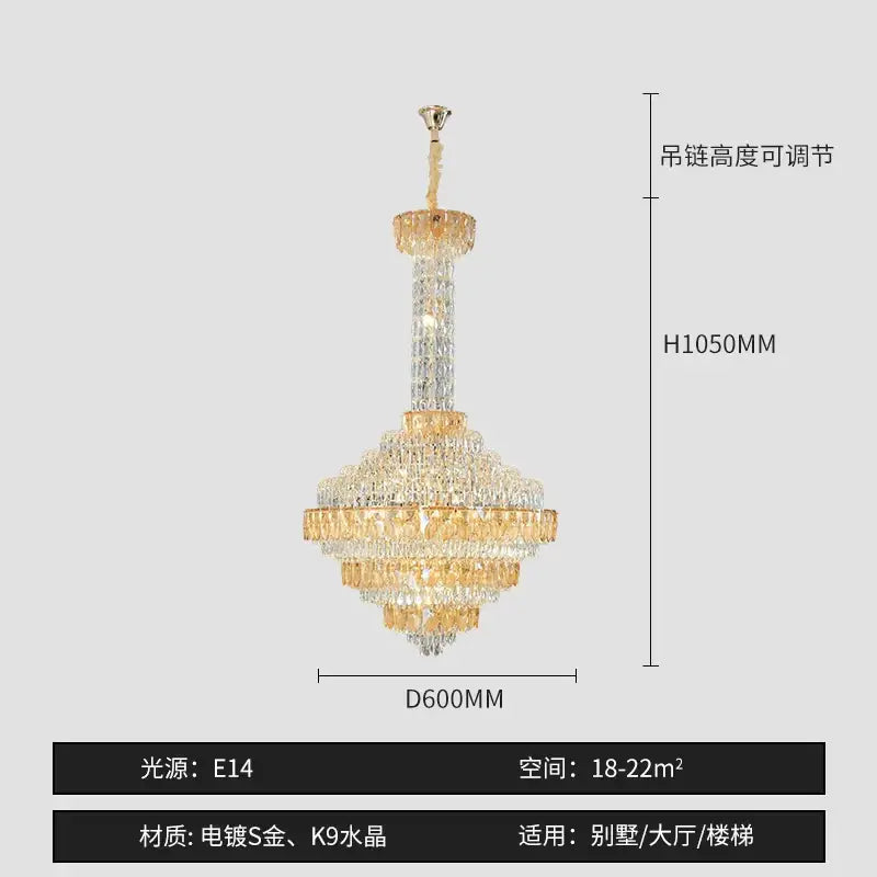 Blue Crystal Iridescent 150cm Chandelier