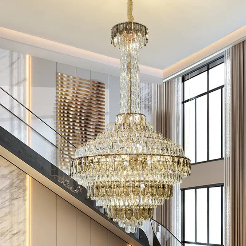 Blue Crystal Iridescent 150cm Chandelier