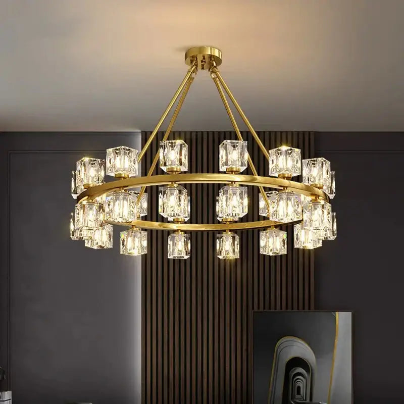 Black Crystal 28-Head LED Chandelier