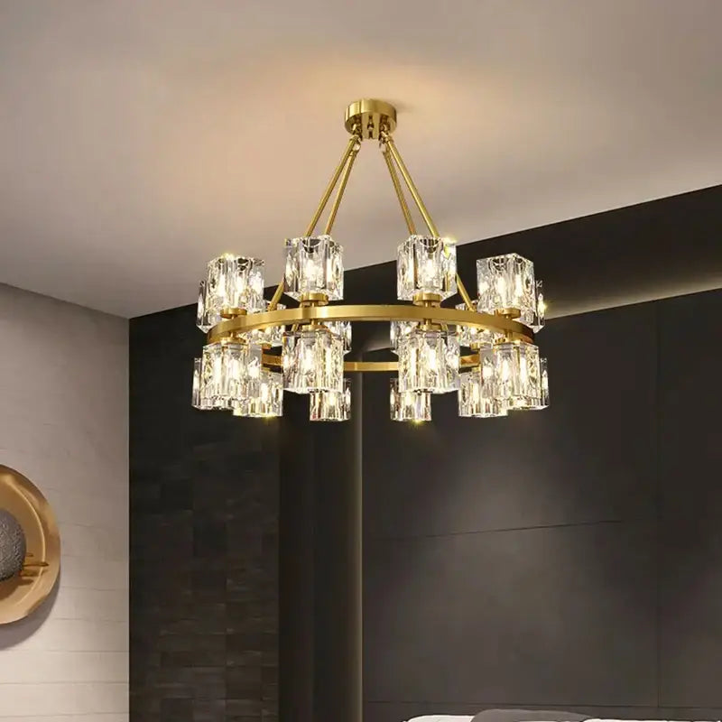 Black Crystal 28-Head LED Chandelier