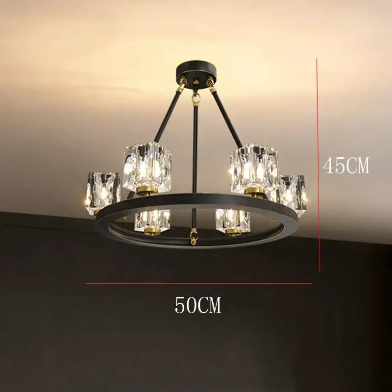 Black Crystal 28-Head LED Chandelier
