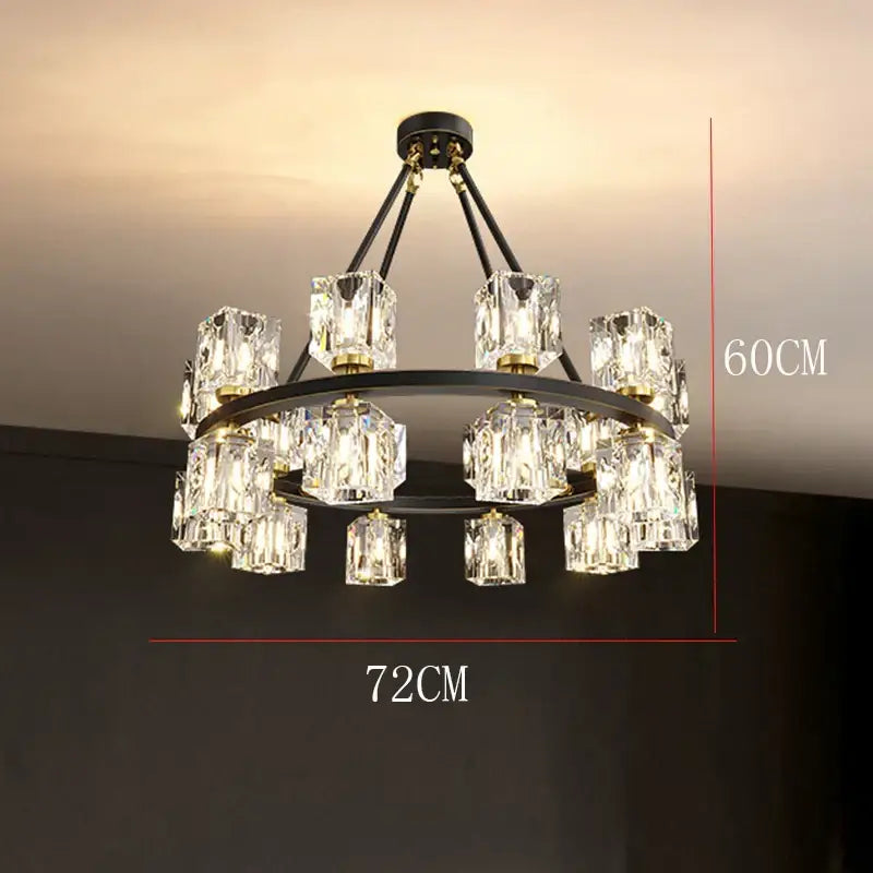 Black Crystal 28-Head LED Chandelier
