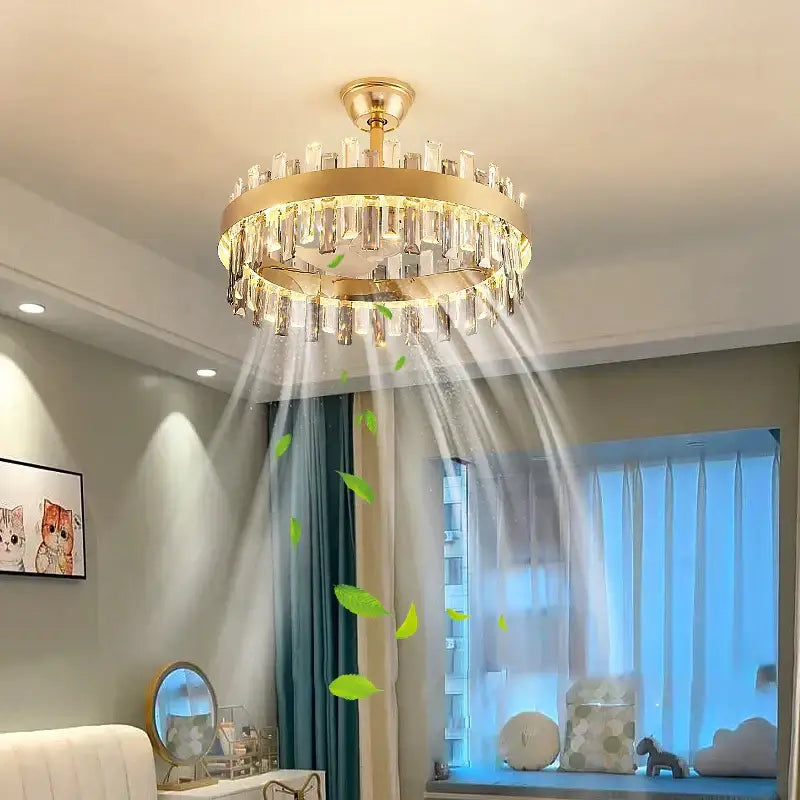 Gold Tiered Crystal 2-Layer 95cm Chandelier