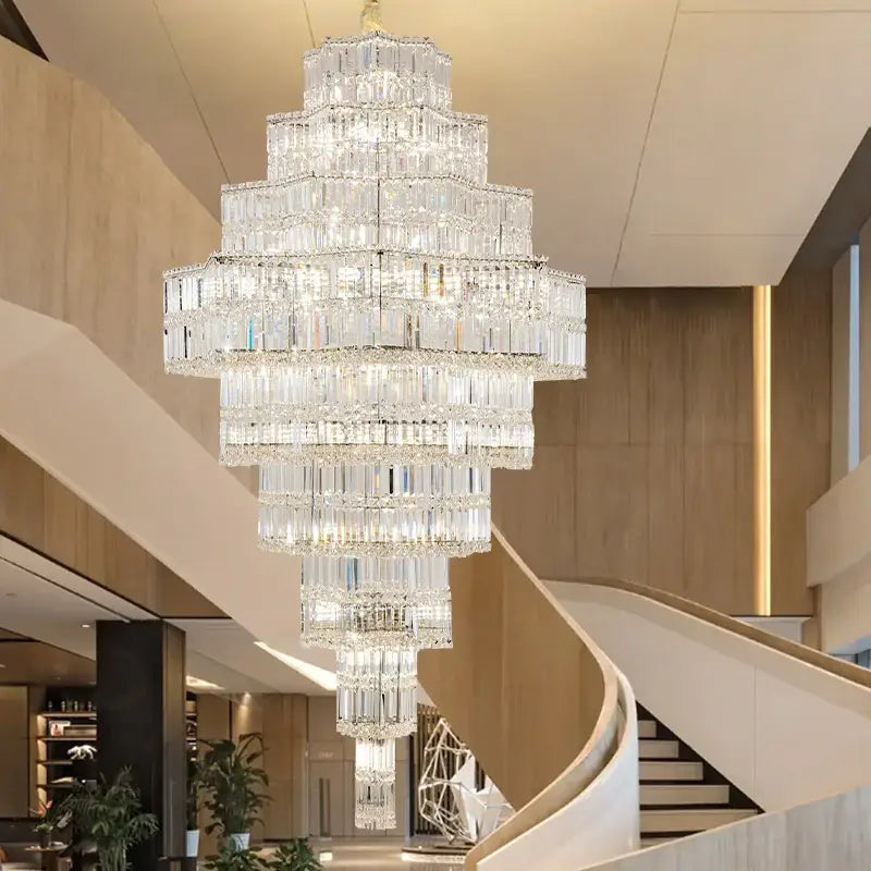 Gold Crystal Multi-Tier 180cm Chandelier