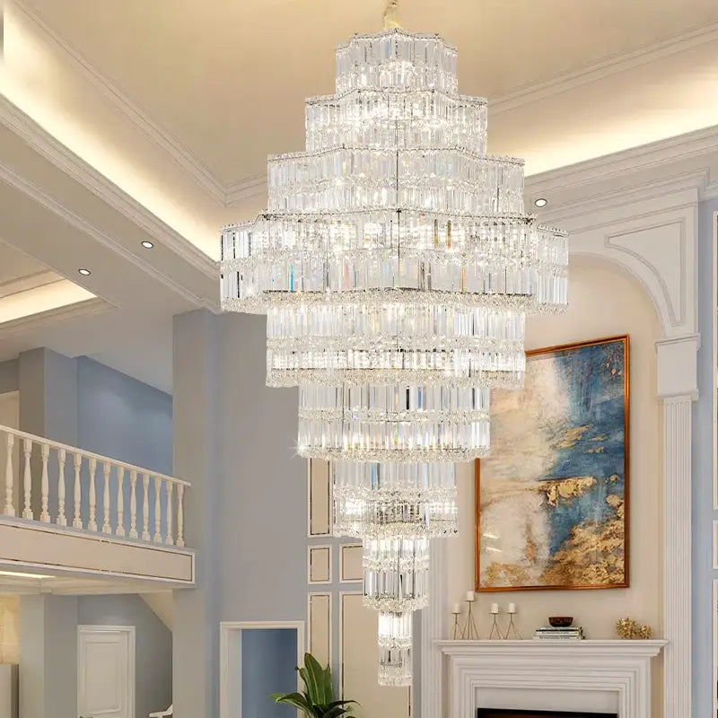 Gold Crystal Multi-Tier 180cm Chandelier