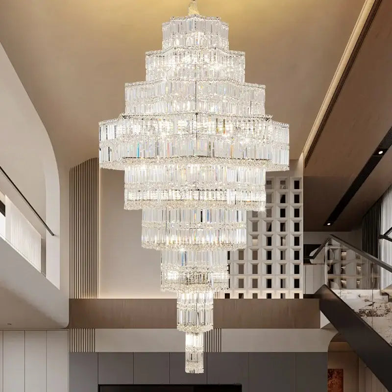Gold Crystal Multi-Tier 180cm Chandelier