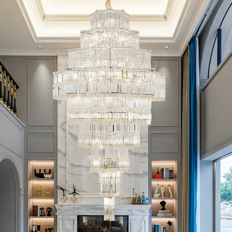 Gold Crystal Multi-Tier 180cm Chandelier