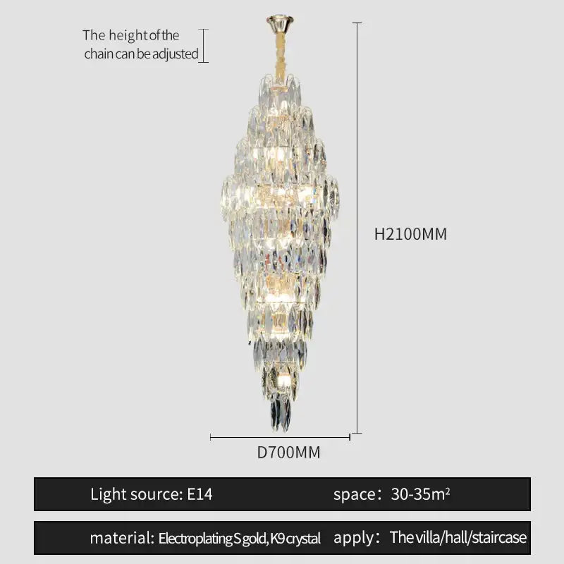 Brass Crystal Chandelier Light