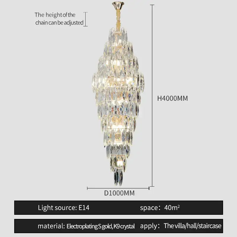 Brass Crystal Chandelier Light