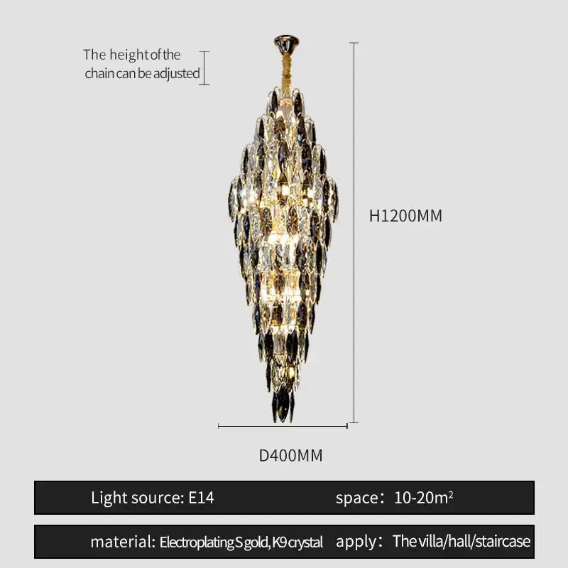Brass Crystal Chandelier Light