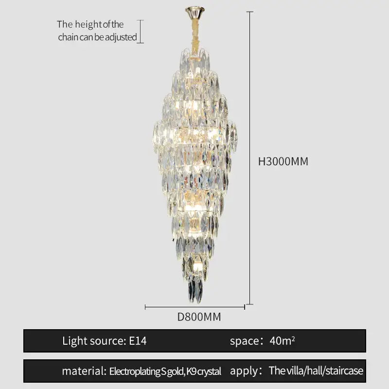 Brass Crystal Chandelier Light