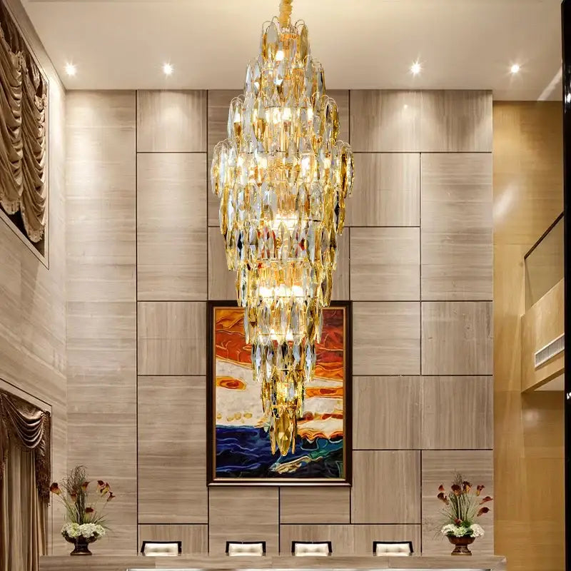 Brass Crystal Chandelier Light