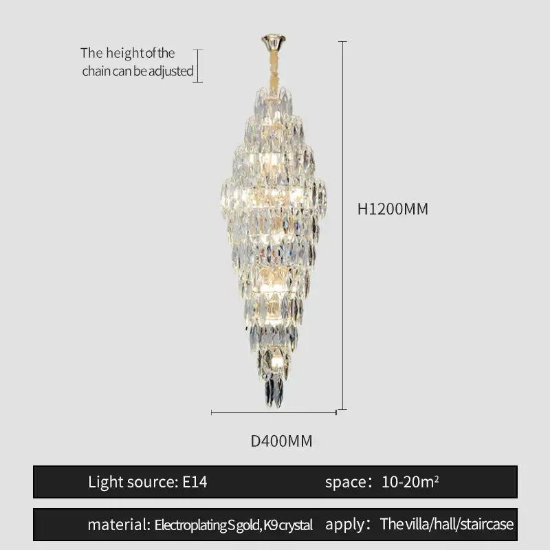 Brass Crystal Chandelier Light