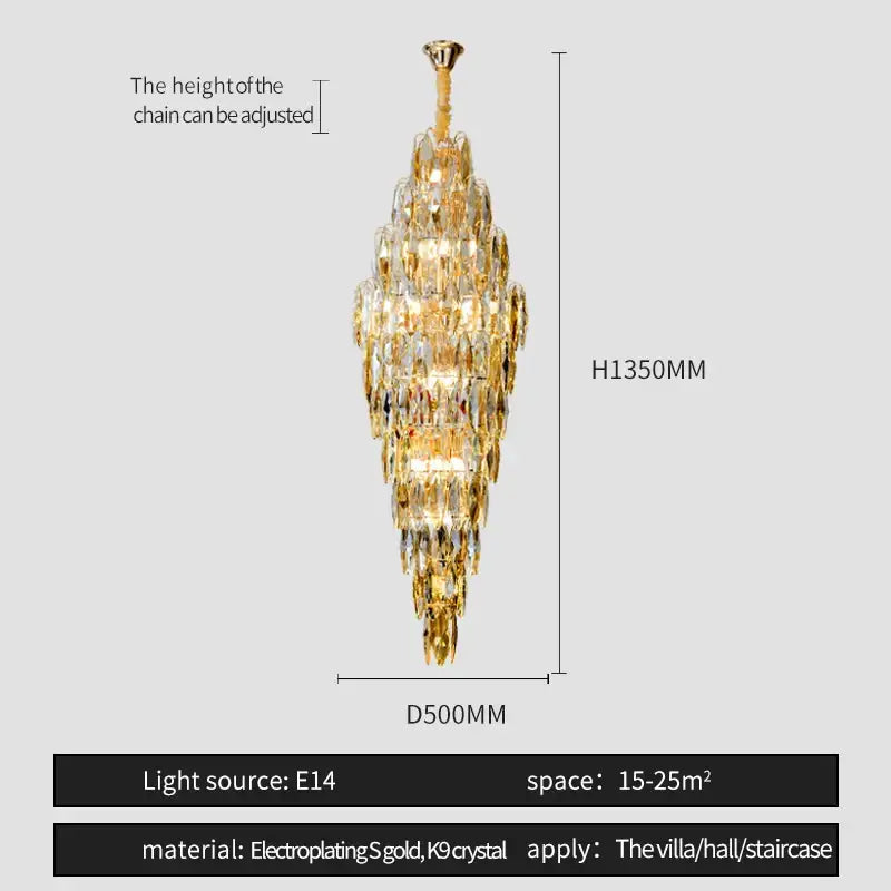 Brass Crystal Chandelier Light