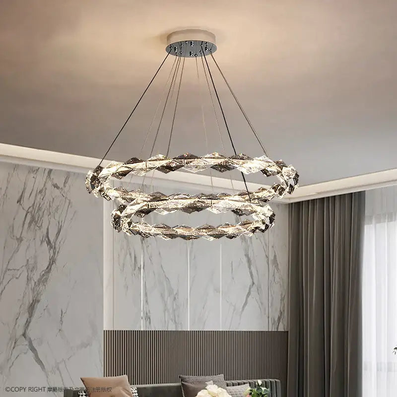 Gold Ring Crystal 110cm Chandelier