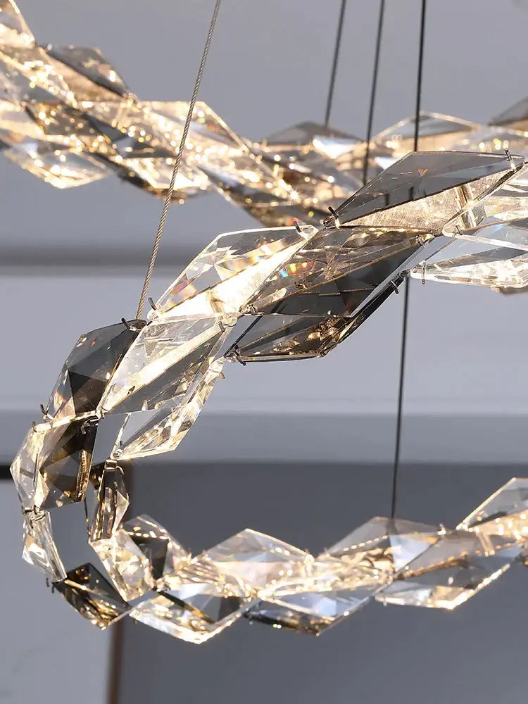 Gold Ring Crystal 110cm Chandelier