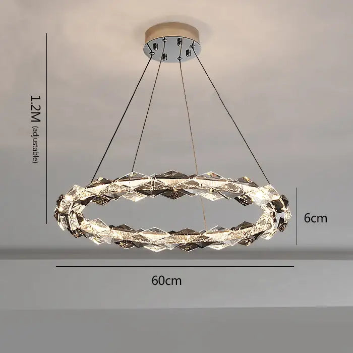 Gold Ring Crystal 110cm Chandelier