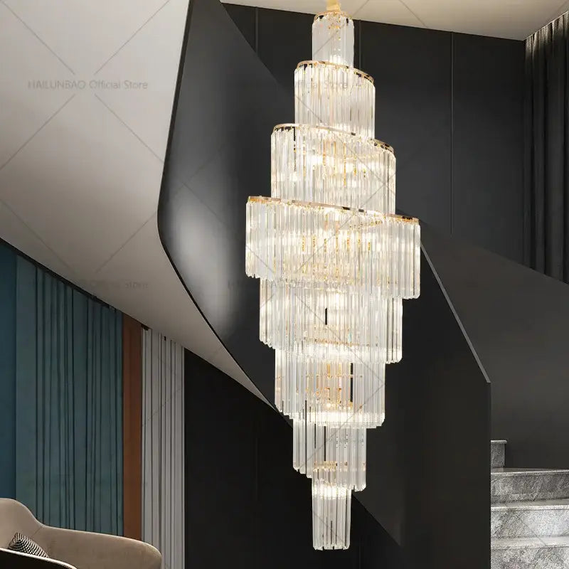 Gold Crystal Spacious-Room Amber Chandelier